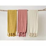Product Image 2 for Cream Cotton Throw With Pom Poms from Creative Co-Op