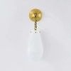 Clarkstown Wall Sconce with layered white glass shade hanging from twisted brass chain and domed brass canopy