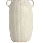 Angled front view emphasizing the handmade variations and natural lines on the vase's surface