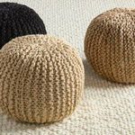 Product Image 4 for Azene Handmade Solid Black Cylinder Pouf 20" x 20" x 14" from Jaipur 
