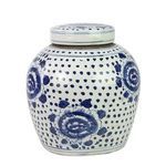 Blue & White Ming Jar Peony Dots image 3