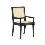 Product Image 1 for Jansen Cane and Lacquered Mahogany Black Arm Chair from Villa & House
