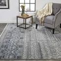 Product Image 4 for Payton Gray / Blue Global Area Rug - 3'6" x 5'6" from Feizy Rugs