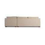 Back view of Hampton sectional highlighting flat back design and fabric coverage