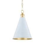 Product Image 1 for Fenimore 1-Light Soft Blue Aged Brass Pendant from Mitzi