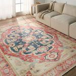 Product Image 1 for Kadi Medallion Red/ Blue Rug from Jaipur 