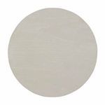 Top view showing smooth cerused white wood grain surface of the round tabletop