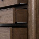 Detailed close-up of dovetail joints connecting the drawer sides to the front panels
