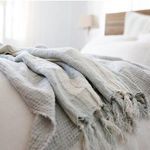 Product Image 3 for Laguna Linen Throw Blanket - Ocean /  Natural from Pom Pom at Home