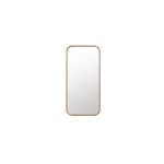 Kai Floor Mirror with solid wood frame, soft rounded corners, natural warm grain finish