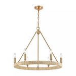 Product Image 1 for Abaca 6 Light Chandelier In Satin Brass from Elk Lighting