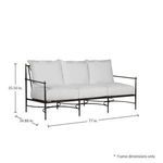 Roma Sofa showing overall frame dimensions with length, width, and height measurements indicated