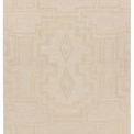 Hand-tufted Aterian rug with light gray and cream geometric open medallion motif, 8x10 feet