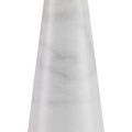 Close-up of lower tapered marble body fading into clear optic crystal lamp base