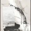 Eventide II abstract painting with black and gray brush strokes, Image Brush Gel finish, in Espresso Natural Gallery Float...