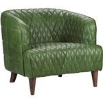 Product Image 1 for Magdelan Tufted Leather Arm Chair - Emerald from Moe's