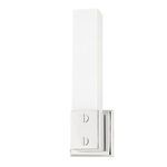 Jonah Steel 1-Light Wall Sconce in ivory with rectangular steel base and elongated vertical frosted glass shade