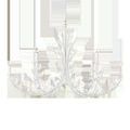 Twiggy Oval Chandelier with gesso white wrought iron branches and six candle-style lights in an oblong shape