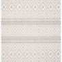 Cole Silver / Ivory Rug with geometric diamond and tribal patterns in neutral tones, flatlay view