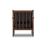 Rear view highlighting vertical wood slats on chair back