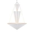Empyrean Chandelier seen from slight low angle showing downward facing pyramid base
