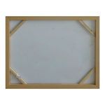 Back view of painting showing wooden stretcher frame and canvas material