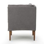 Rear view highlighting smooth fabric upholstery and straight edge back