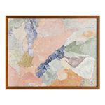 Esti framed painting with pastel shades and textured brush strokes in a warm wood frame
