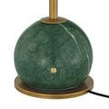 Full front view of Journey lamp showing polished green marble base against white backdrop
