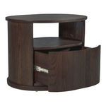 Tommy nightstand shown with drawer open revealing interior storage and metal slides