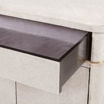 Open drawer of Andre cabinet revealing plush grey micro-suede interior lining