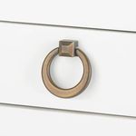 Antique bronze finish metal ring pull handle on Polo side table drawer