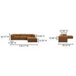 Product dimensions diagram showing width, depth, and height measurements of Lowtide Lounge Modular Sectional