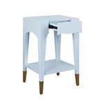 Product Image 1 for Patti Tapered Leg One Drawer Side Table With Antique Brass Foot Caps from Worlds Away