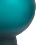 Detailed close-up of vase's rounded body highlighting the frosted glass surface and smooth curve