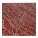 Top-down view showcasing detailed marble veins on the square tabletop of Blair Accent Table