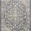 Teagan Denim / Mist Rug with vintage medallion pattern in blue-gray and cream tones, classic distressed look