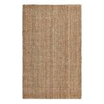 Rectangular natural fiber rug with chunky handwoven boucle jute texture in neutral tones