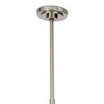 Polished nickel canopy and adjustable rod suspension for chandelier installation