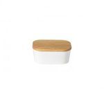 Product Image 1 for Ensemble Ceramic Stoneware Rectangle Butter Dish with Oak Wood Lid from Casafina