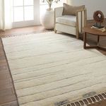 Product Image 2 for Furrow Hand-Knotted Striped Cream/ Gray Rug from Jaipur 