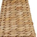 Macro detail of thick braided water hyacinth strands on lampshade
