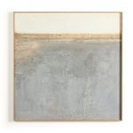Square painting Sea Basin by Paul Meyer featuring muted gray and beige textured layers with a wooden frame