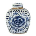 Product Image 1 for Blue And White Tiny Lid Mini Jar Peony Dots, Set of 2 from Legend of Asia