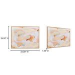 Solace painting dimensions shown as 34 inches wide, 26 inches high, and 1.38 inches deep