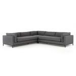 Full frontal view of Grammercy sectional with plush cushions and raised base