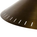 Close-up edge of Egon floor lamp’s conical shade with rectangular vent cutouts