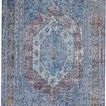 Armant Azure Blue / Light Gray Rug with central medallion, intricate floral and geometric vintage motifs in blue, gray, ma...
