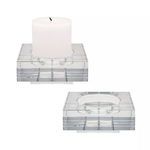 Product Image 1 for Large Square Windowpane Crystal Candleholders   Set Of 2 from Elk Home