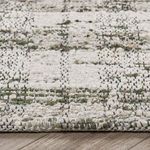 Perth Wool Blend Area Rug with hand-carded wool, pillowy texture, classic stripes, distressed plaid pattern